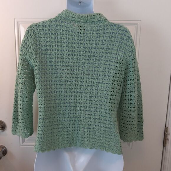 Mac & Jac long sleeve button front crochet sweater - Picture 7 of 9